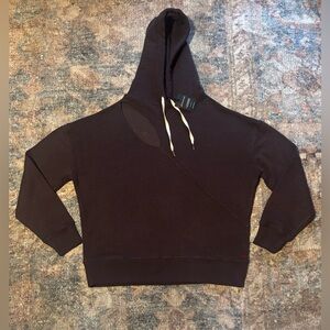 NWT ANTHROPOLOGY N. PHILANTHROPY CUTOUT DISTRESSED EDGE HOODIE SIZE MEDIUM